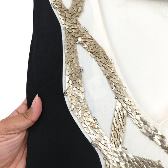 Oscar de la Renta Women 10 Spring 2013 Runway Gown Dress White Black FLAWS - Picture 11 of 16